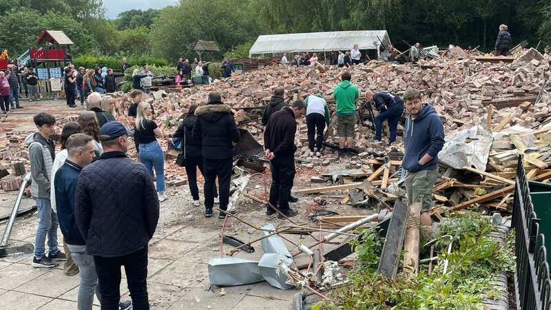 Angry locals pinch bricks from 