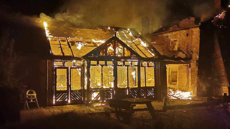 The Crooked House as it burned down (Image: Chris Green)