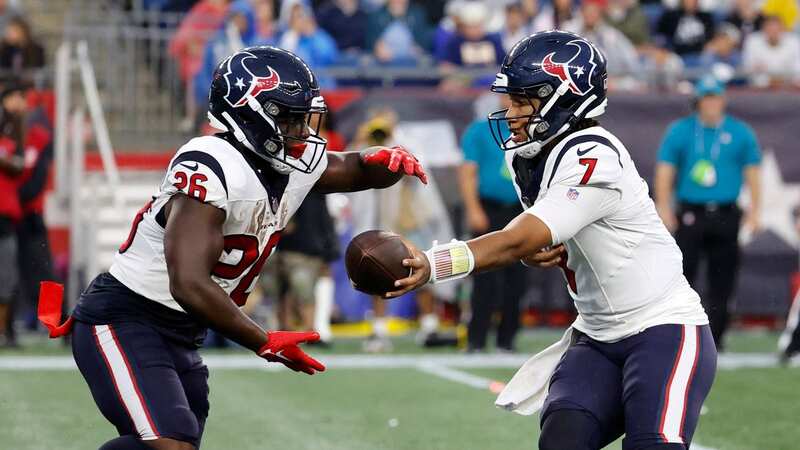 C.J. Stroud (7) struggled on his debut for the Texans in the preseason clash with the Patriots (Image: Fred Kfoury III/Icon Sportswire via Getty Images)