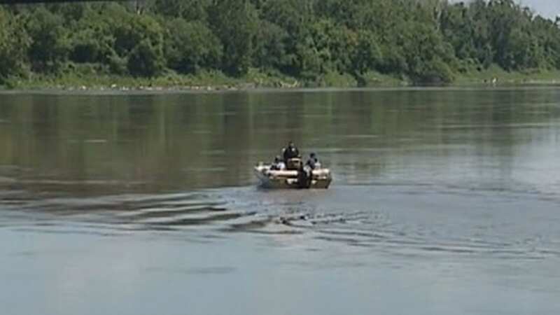 Authorities said that there is a possibility of another barrel hidden within the Missouri River (Image: KSHB)