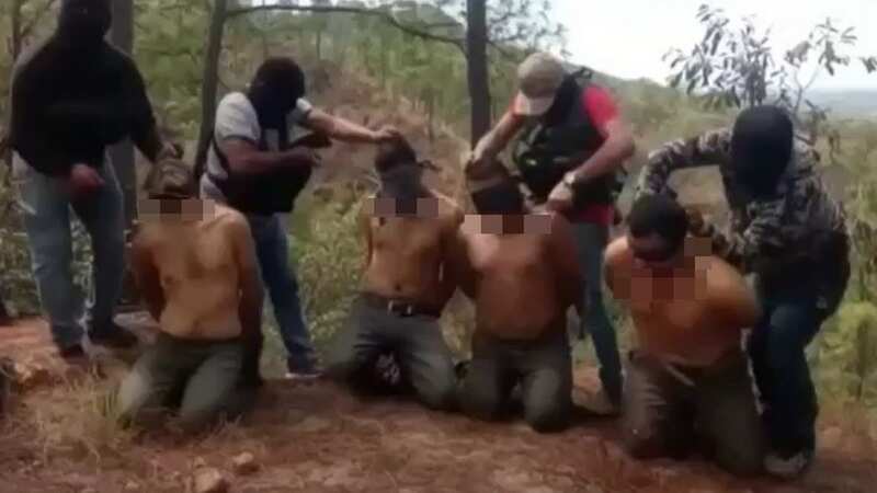 The Sinaloa Cartel is notoriously violent and fights against rival cartels (Image shows five of their own members being beheaded with machetes)