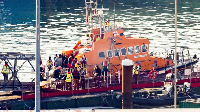 Migrants arrive at the Port of Dover on an RNLI lifeboat on 10 August, 2023 (Image: Getty Images)