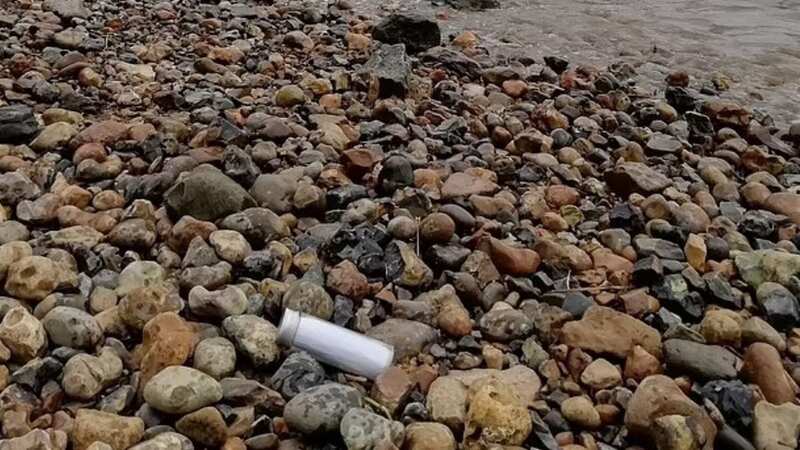 Mudlarks discovered the message on the banks of the River Thames (Image: Chris Green / Facebook)