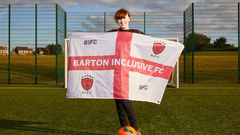 Rebecca says joining her football team has been life-changing