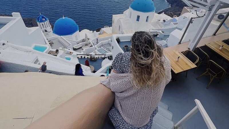 Amber Pace and her friend were island hopping through Greece (Image: Supplied by Amber Pace)