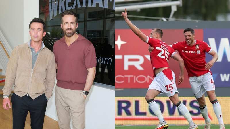 Wrexham owners Rob McElhenney and Ryan Reynolds react to club