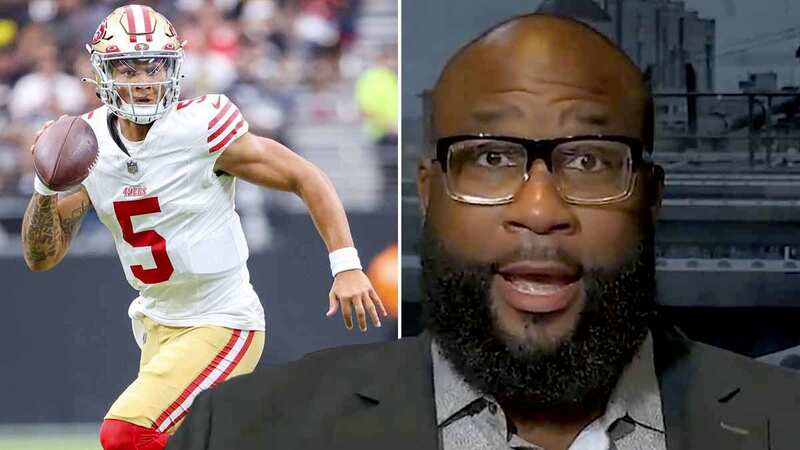 ESPN analyst Marcus Spears thinks the San Francisco 49ers giving up future picks to trade for Trey Lance may go down as a poor move (Image: ESPN’s First Take)