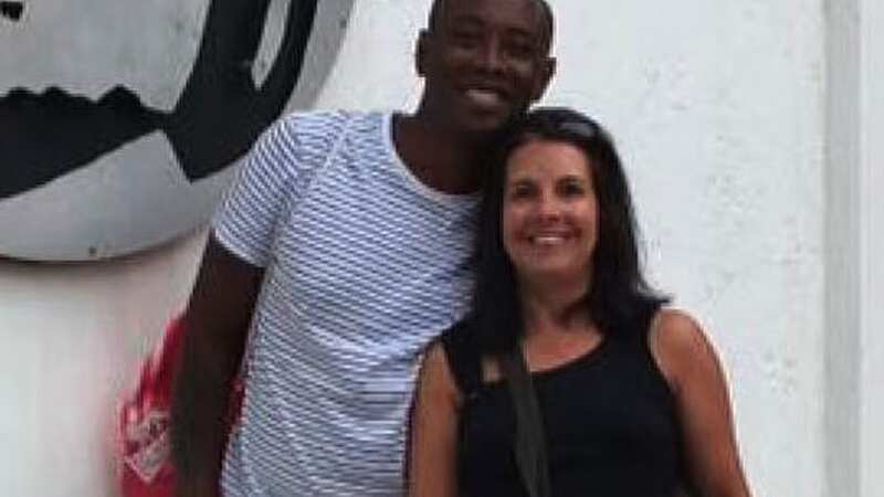 Conrad Iyayi, 46, with his wife, 52-year-old Katy Harris