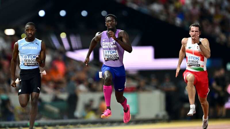 Prescod comes safely through his 100m heat at the World Championships (Image: CHRISTIAN BRUNA/EPA-EFE/REX/Shutterstock)