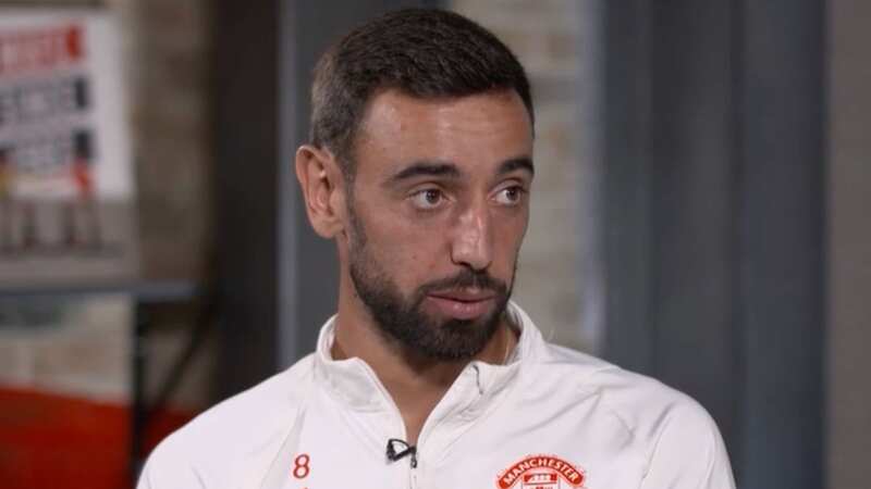 Bruno Fernandes believes Manchester United were denied a clear penalty against Tottenham (Image: MUTV)