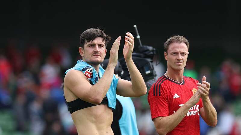 Harry Maguire and Jonny Evans during pre-season (Image: Getty Images)