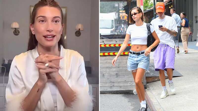 Hailey Bieber displays natural beauty in plunging silk robe for makeup-free clip