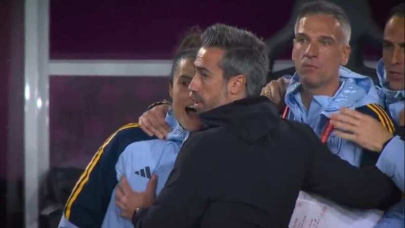 Spain national team manager Jorge Vilda was spotted appearing to touch the breast of a female member of staff during the Women
