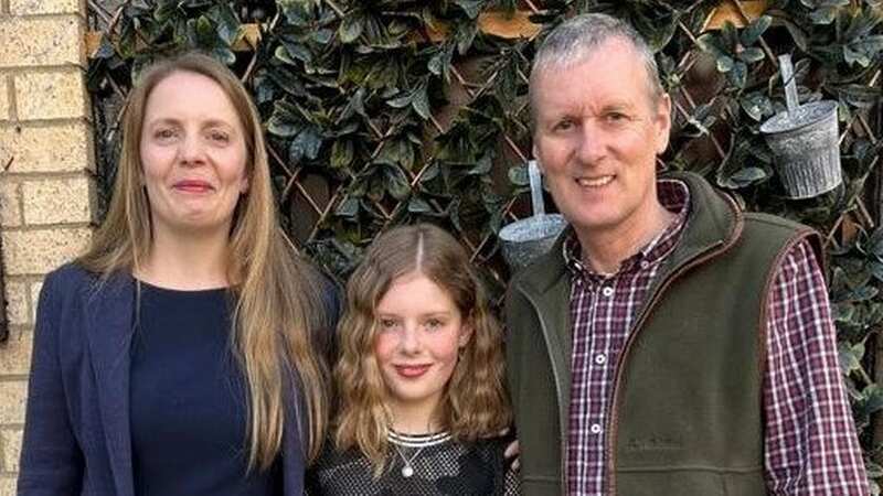 Anita, Hollie and Colin Jamieson (Image: Brain Tumour Research / SWNS)