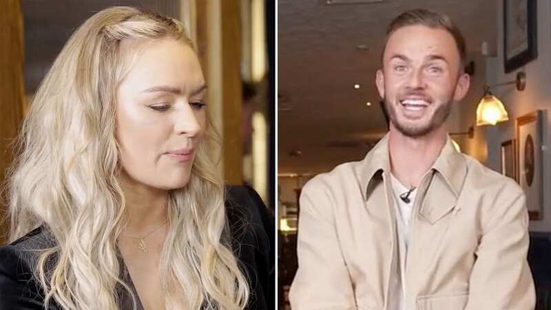 James Maddison in stitches at Laura Woods
