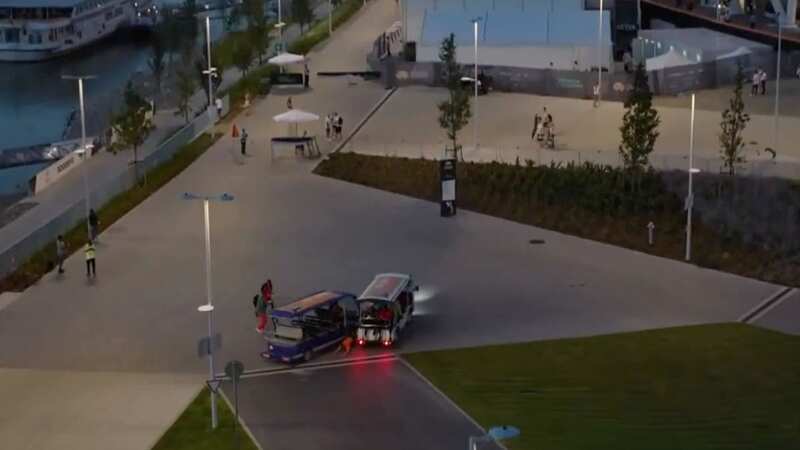 The two buggies collided while en route to the arena (Image: BBC)