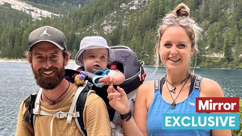 The family on a walk in the Dolomite Mountains in Italy (Image: Becs Lewis / SWNS)
