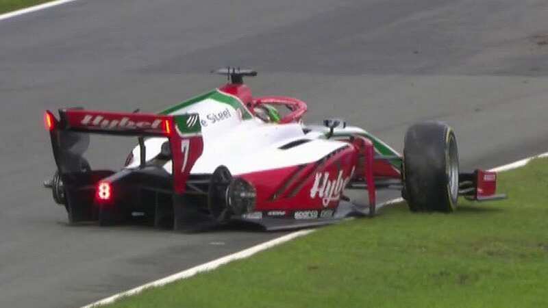 Dutch GP chaos as Formula 2 title hopefuls crash and rear wheels fall off car