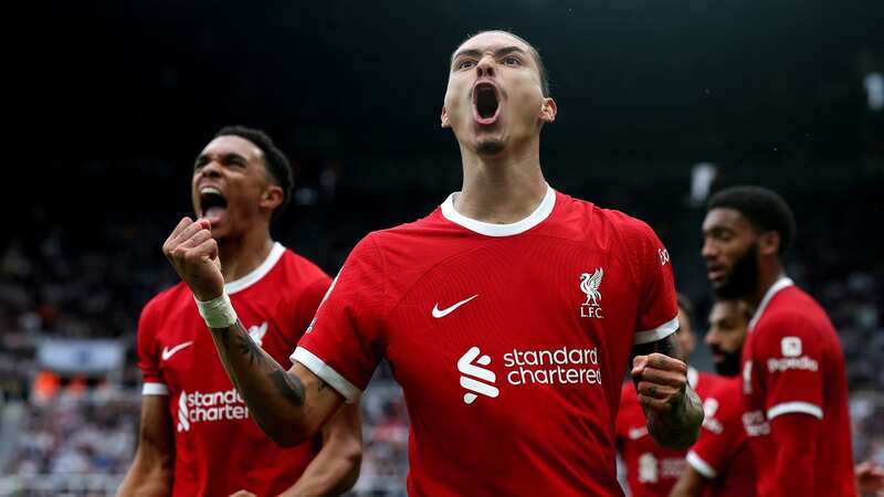 Darwin Nunez celebrates his equalising goal against Newcastle (Image: Getty Images)
