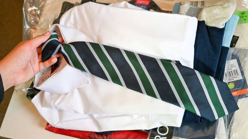 Children go through 945 school uniform items during their school years - including 58 school shirts, and 40 ties (Image: SWNS)