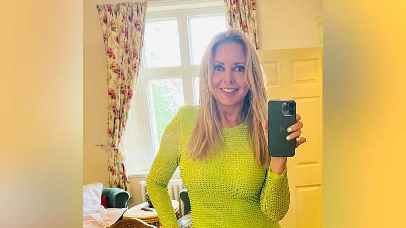 Carol Vorderman wows in daring sequin gown at Hollyoaks star