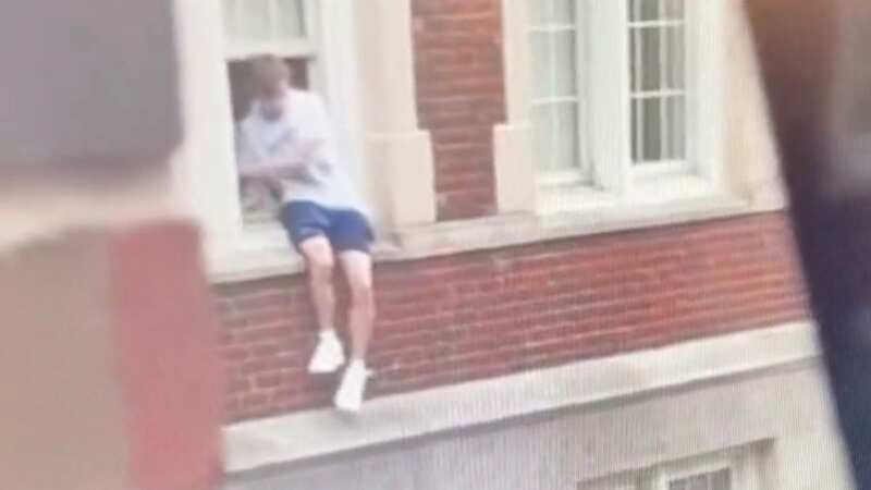 Terrified students jumped out of first-story windows to escape the gunman (Image: WRAL)