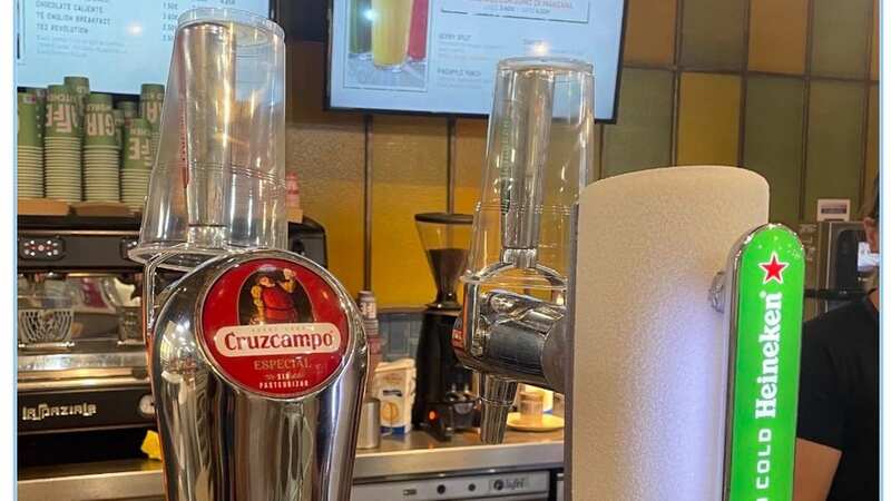 The beer taps in Malaga Airport have run dry (Image: Twitter)