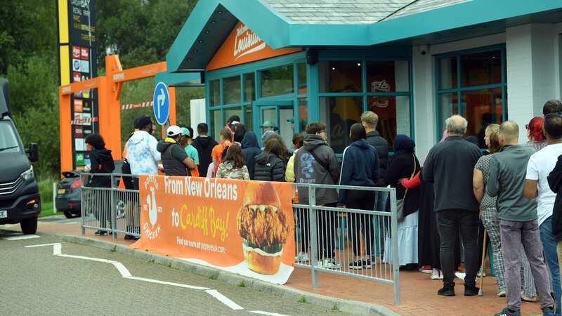 People queued for hours to get their hands on the tasty chicken at Popeyes in Cardiff (Image: WalesOnline/Rob Browne)