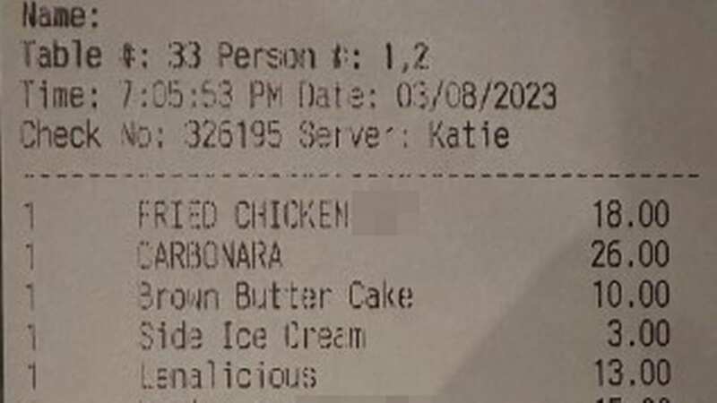 People were left in stitches by the receipt (Image: reddit)
