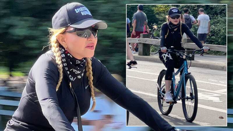 Madonna returns to her active lifestyle as she was spotted bicycling the streets of NYC ahead of her rescheduled Celebrations Tour (Image: GoffPhotos.com)