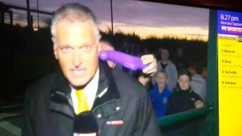 Alan Irwin was interrupted by a man waving a purple sex toy in his ear (Image: Internet Unknown)
