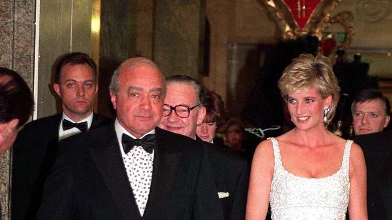 Princess Diana with Mohamed Al Fayed attending a charity dinner for the Harefield Heart Unit held at Harrods in February 1996 (Image: Getty Images)