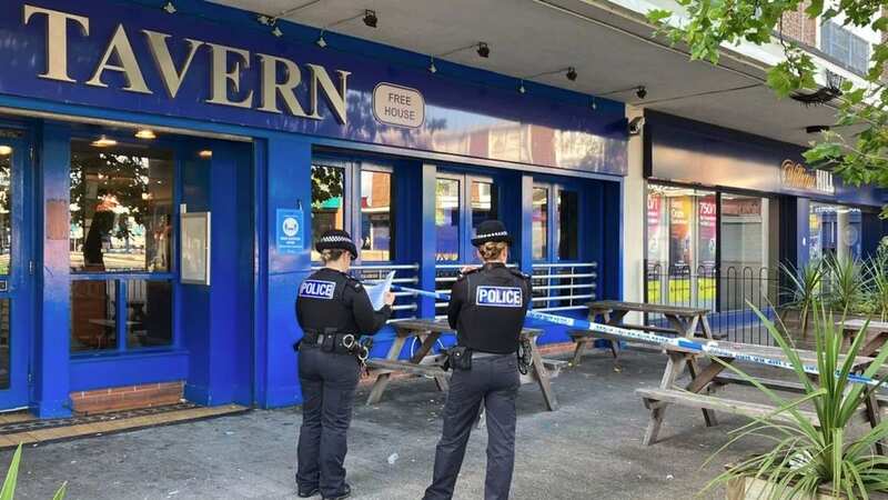 Police were called after a girl was attacked by a dog outside the Market Tavern pub in Kirby, Merseyside, on Saturday afternoon