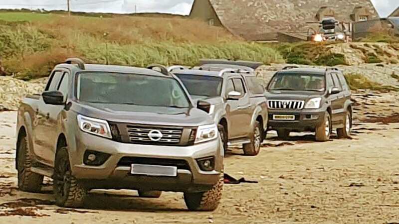 The convoy of 4x4 vehicles caused uproar by ignoring beach access rules on Anglesey (Image: Gillian Metcalf)