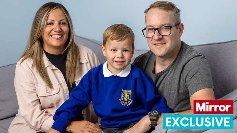 Proud parents Roselelia and Richard with brave Ethan (Image: Philip Coburn /Daily Mirror)