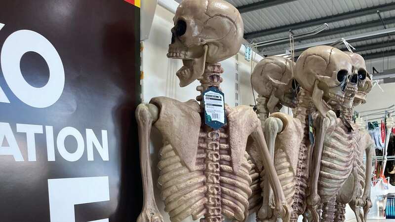 Halloween skeletons greet shoppers in this particular Wilko store (Image: Manchester Family/MEN)