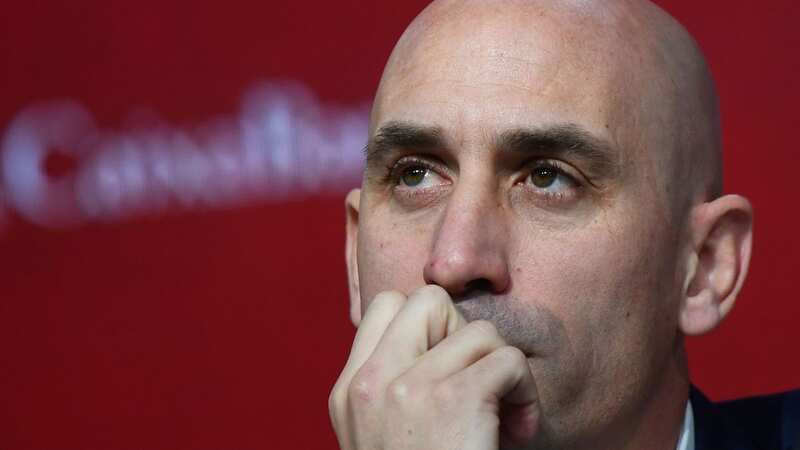 Luis Rubiales attends a press conference (Image: AFP via Getty Images)