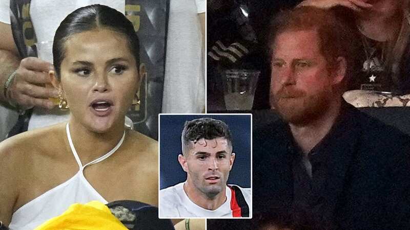 Prince Harry watched along with Los Angeles FC co-owner Larry Berg as the team took on Lionel Messi