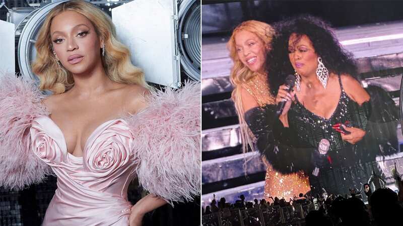 Beyonce teared up as Diana Ross led thousands of her fans to sing 