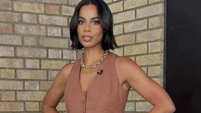 Rochelle Humes rocking a linen waistcoat from River Island (Image: Instagram)