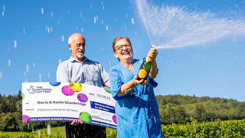 Doris and Keith Stanbridge celebrate an incredible £10,000 every month for the next 30 years Set for Life win from The National Lottery (Image: James Robinson)