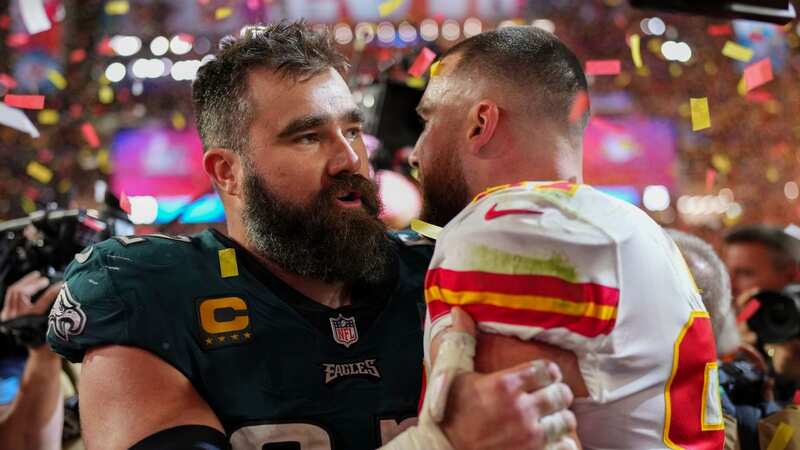 Jason Kelce has revealed he sustained a similar injury to the one recently suffered by his brother, Travis Kelce (Image: Cooper Neill/Getty Images)