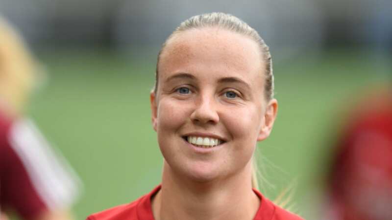 Beth Mead during the warm up against Linkoping - her first appearance in the Arsenal squad since her injury