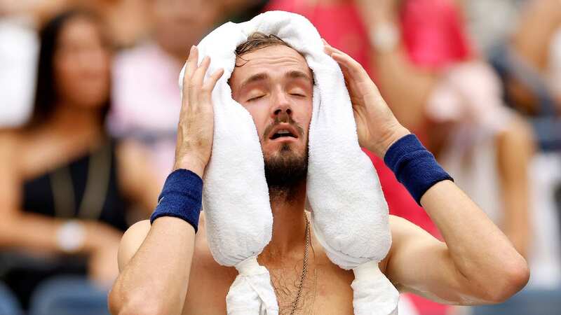 Daniil Medvedev appeared to receive an inhaler from a medic during his US Open quarter-final match (Image: Mike Stobe/Getty Images)