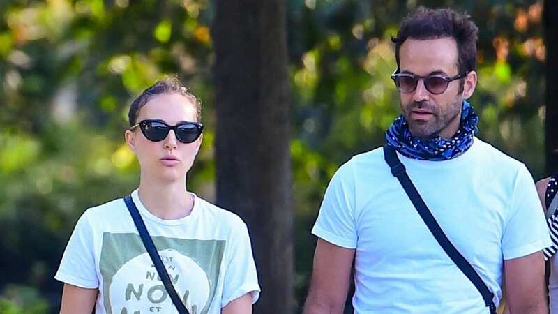Natalie Portman and her husband seen walking their children to school without wedding rings (Image: BACKGRID)