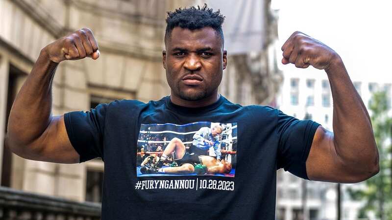 Francis Ngannou trolls Tyson Fury with T-shirt showing Deontay Wilder knockdown
