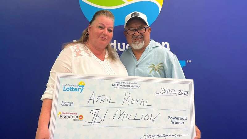 While visiting the beach last Saturday, April Royal and her husband Eric bought their $2 Powerball tickets from a Circle K in Southport (Image: NC Education Lottery)