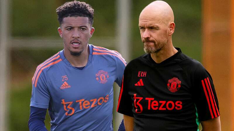 Erik ten Hag and Jadon Sancho (Photo by OLI SCARFF/AFP via Getty Images) (Image: OLI SCARFF/AFP via Getty Images)