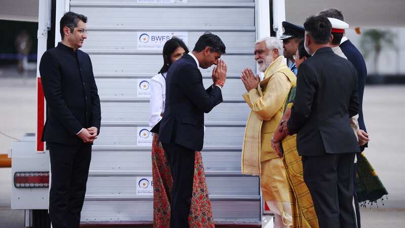 Rishi Sunak and his wife Akshata Murty arrive in India for the G20 summit (Image: Getty Images)