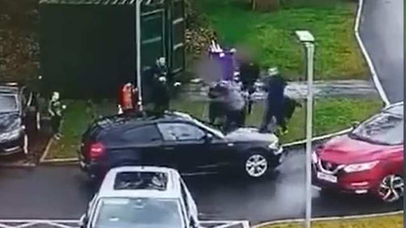 Moment spectator punches referee as under-7s football match descends into chaos